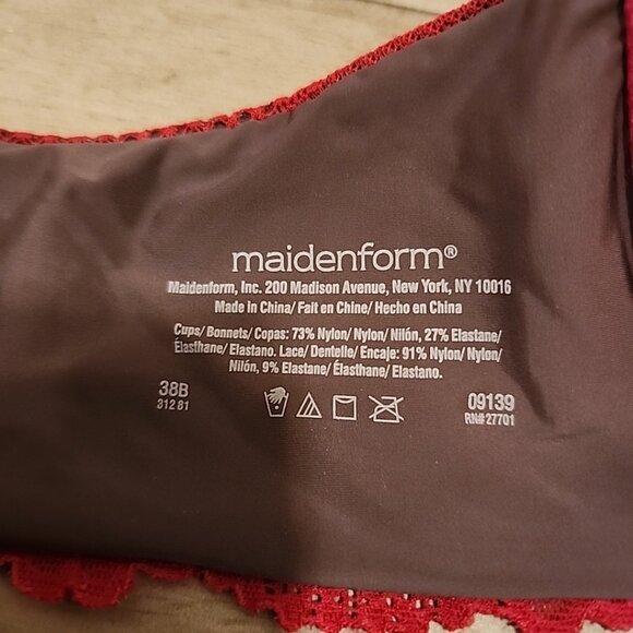 Maidenform Bra 36B Red Underwire Lined 09139 - Picture 4 of 4